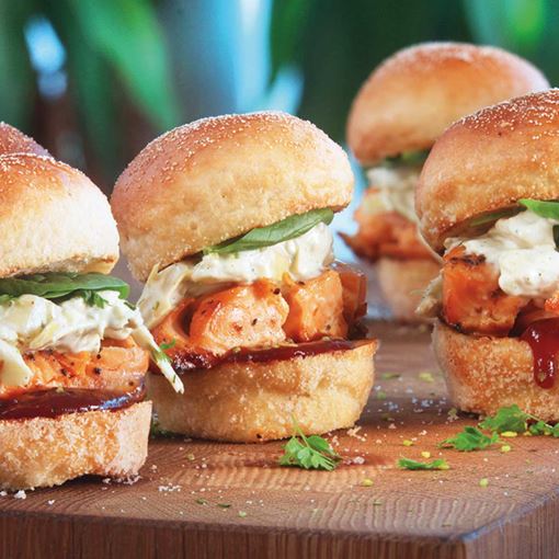Pulled Salmon Sliders